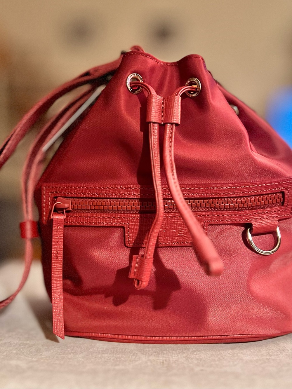 Longchamp Le Pliage Neo Bucket Bag in Red